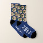 Best Dog Dad Ever Personalized Blue Pet Photo Socks<br><div class="desc">Best Dog Dad Ever! Surprise the dog lover whether its a birthday, Fathers day or Christmas with these super cute pet photo all over print socks. They'll be a favourite of all dog lovers, and dog dads. Customize these dog photo socks with your pups favourite photo. COPYRIGHT © 2022 Judy...</div>