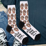 Best DOG DAD Ever Personalized Cute Pet Photo Crew Socks<br><div class="desc">Best Dog Dad Ever! Surprise the dog lover whether its a birthday, Fathers day or Christmas with these super cute pet photo all over print socks. They'll be a favourite of all dog lovers, and dog dads. Customize these dog photo socks with your pups favourite photo. COPYRIGHT © 2022 Judy...</div>