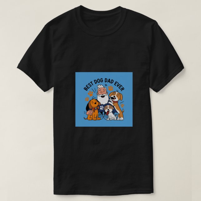 Best Dog Dad Ever Personalized Pet Photo T-Shirt (Design Front)
