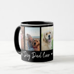 Best Dog Dad Ever Pet 5 Photo Collage Black   Mug<br><div class="desc">Modern Photo Collage mug to personalize with 5 pictures for the best dog dad ever!</div>