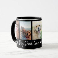 Best Dog Dad Ever Pet 5 Photo Collage Black  