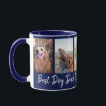 Best Dog Dad Ever Pet 5 Photo Collage Blue Mug<br><div class="desc">Modern Photo Collage mug to personalize with 5 pictures for the best dog dad ever!</div>