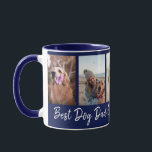Best Dog Dad Ever Pet 5 Photo Collage Blue Mug<br><div class="desc">Modern Photo Collage mug to personalize with 5 pictures for the best dog dad ever!</div>