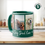 Best Dog Dad Ever Pet 5 Photo Collage Green Mug<br><div class="desc">Modern Photo Collage mug to personalize with 5 pictures for the best dog dad ever!</div>