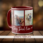 Best Dog Dad Ever Pet 5 Photo Collage Maroon Mug<br><div class="desc">Modern Photo Collage mug in maroon to personalize with 5 pictures for the best dog dad ever!</div>