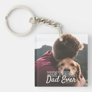 Best Dog Dad Ever Pet Keepsake Photo Keychain