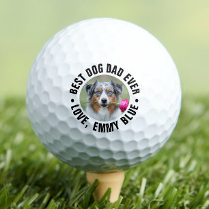 Best Dog Dad Ever Pet Photo Golf Balls