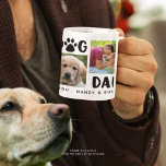 BEST DOG DAD EVER Photo Collage Personalized Coffee Mug<br><div class="desc">Create a personalized photo coffee mug for the BEST DOG DAD EVER featuring modern typography with a dog pawprint, 4 pictures and personalized with your custom message or you can delete the sample text to leave the area blank under the title. PHOTO TIP: Choose photos with the subject in the...</div>