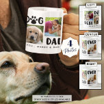 BEST DOG DAD EVER Photo Collage Personalized Coffee Mug<br><div class="desc">Create a personalized photo coffee mug for the BEST DOG DAD EVER featuring modern typography with a dog pawprint, 4 pictures and personalized with your custom message or you can delete the sample text to leave the area blank under the title. PHOTO TIP: Choose photos with the subject in the...</div>