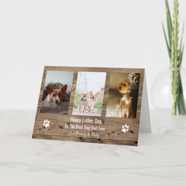 Best Dog Dad Ever Photo Father Day Holiday Card (Front)