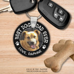 BEST DOG DAD EVER Photo Pawprints Custom Colour Keychain<br><div class="desc">Create a personalized pet photo keychain for the special golfer dog dad with the suggested sample title BEST DOG DAD BY PAR or your custom text accented with dog pawprints, all in your choice of colours and background colour (shown in white and black). All text is editable to change as...</div>