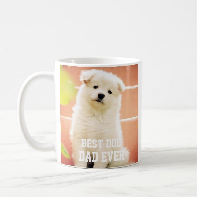 Best Dog Dad Ever Photo Pet Fun Puppy Coffee Mug (Left)
