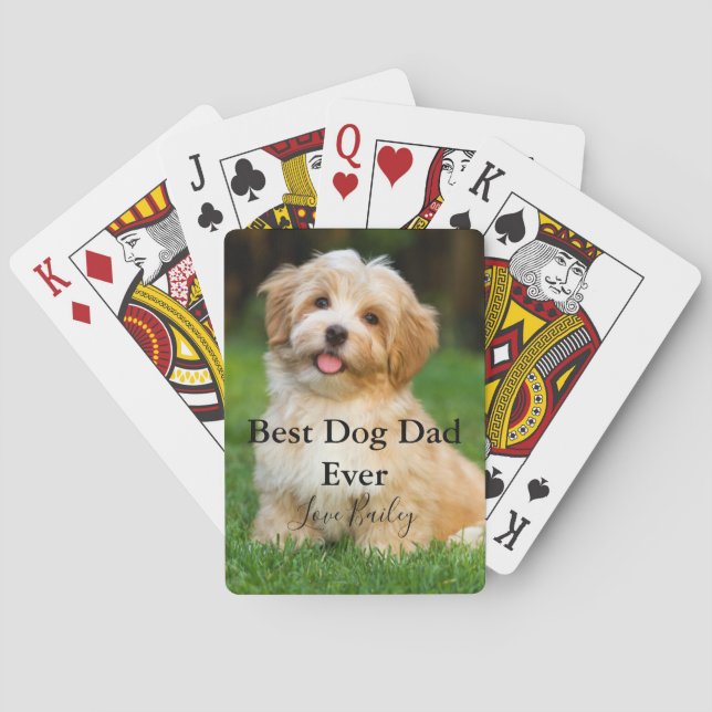 Best Dog Dad Ever Photo Playing Cards (Back)