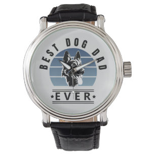 Best Dog Dad Ever Retro Sunset Watch