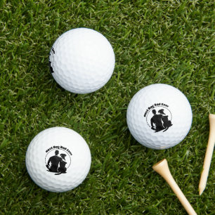 Best Dog Dad Ever Shirt Man and Dog Silhouette Pet Golf Balls