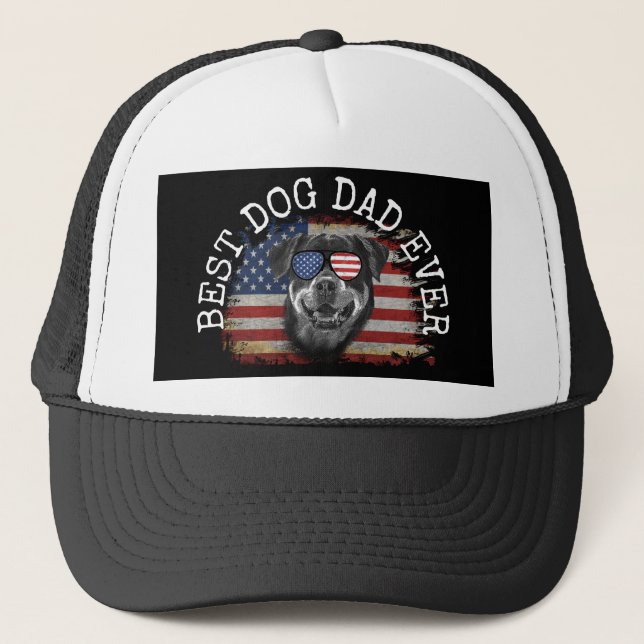 BEST DOG DAD EVER TRUCKER HAT (Front)