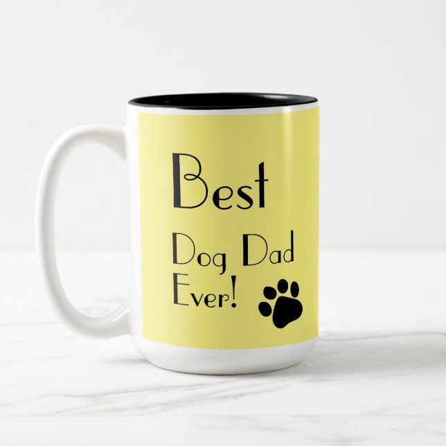 Best Dog Dad Ever Two-Tone Coffee Mug (Left)