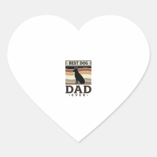 Best Dog Dad Ever Vintage Dog Lover Design_1 Heart Sticker