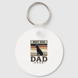 Best Dog Dad Ever Vintage Dog Lover Design_1 Keychain