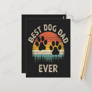 Best Dog Dad Ever Vintage Postcard