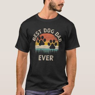 Best Dog Dad Ever Vintage Retro Father's Day Dog L T-Shirt