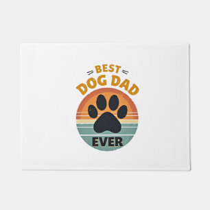 Best Dog Dad Ever Vintage Retro Paw Sunset Dog Lov Doormat