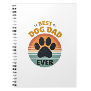 Best Dog Dad Ever Vintage Retro Paw Sunset Dog Lov Notebook