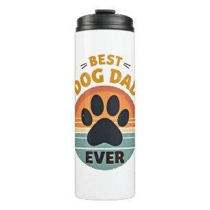 Best Dog Dad Ever Vintage Retro Paw Sunset Dog Lov Thermal Tumbler