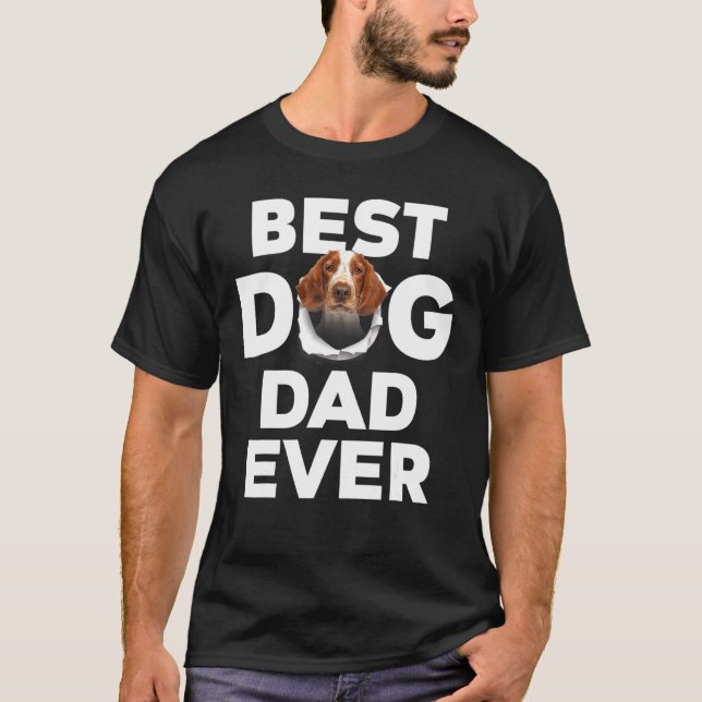 Best Dog Dad Ever Welsh Springer Spaniel T-Shirt (Front)