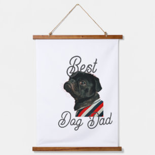 Best dog dad parents grandparents photo pet gray n hanging tapestry