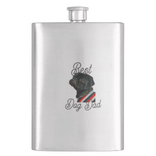 Best dog dad parents grandparents photo pet gray n hip flask