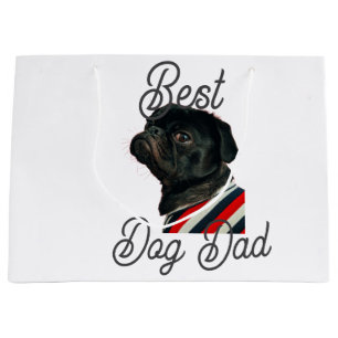 Best dog dad parents grandparents photo pet gray n large gift bag