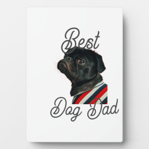 Best dog dad parents grandparents photo pet gray n plaque