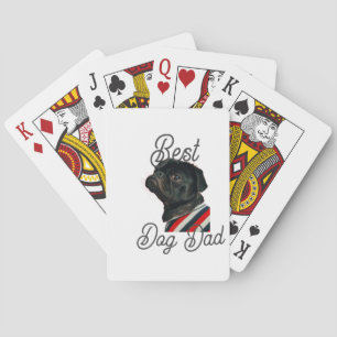 Best dog dad parents grandparents photo pet gray n playing cards