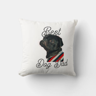 Best dog dad parents grandparents photo pet gray n throw pillow