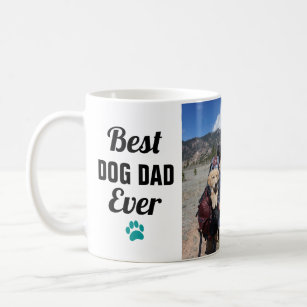 Best Dog Dad   Paw Print 3 Photo Collage Coffee Mug