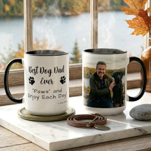 Best Dog Dad Paws Pet Photo Coffee Mug