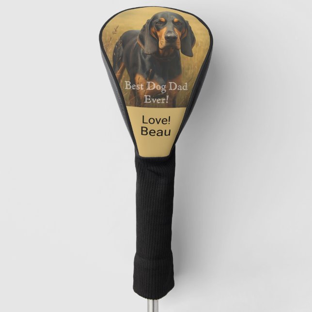 Best Dog Dad Personalized Golf Head Cover (Front)