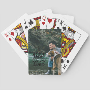 Best Dog Dad Personalized Photo Father's Day Playing Cards