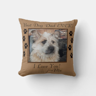 Best Dog Dad Personalized Throw Pillow