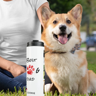 Best Dog Dad   Photo Collage   Custom Name Thermal Tumbler