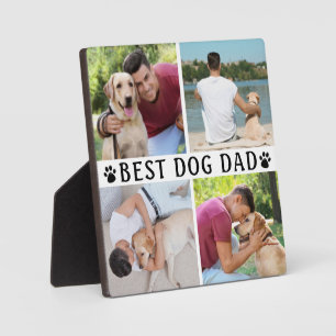 BEST DOG DAD Photo Collage Paw Print Plaque