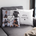 Best Dog Dad | Photo Collage Throw Pillow<br><div class="desc">This gorgeous photo collage dog Dad pillow,  is perfect for Fathers day and birthdays. The pillow features 4 of your favourite photos,  a heart and the template text 'BEST DOG DAD'. All font styles and colours can be changed by clicking on the customize further link after personalizing.</div>
