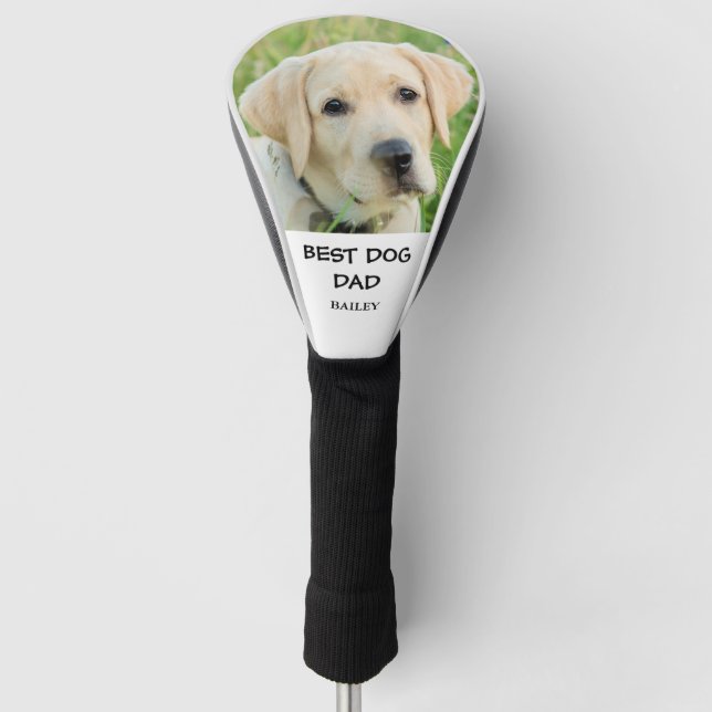 Best Dog Dad Photo Name Golf Head Cover (Front)