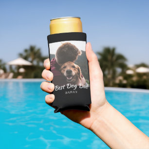 Best Dog Dad Photo Personalized  Seltzer Can Cooler