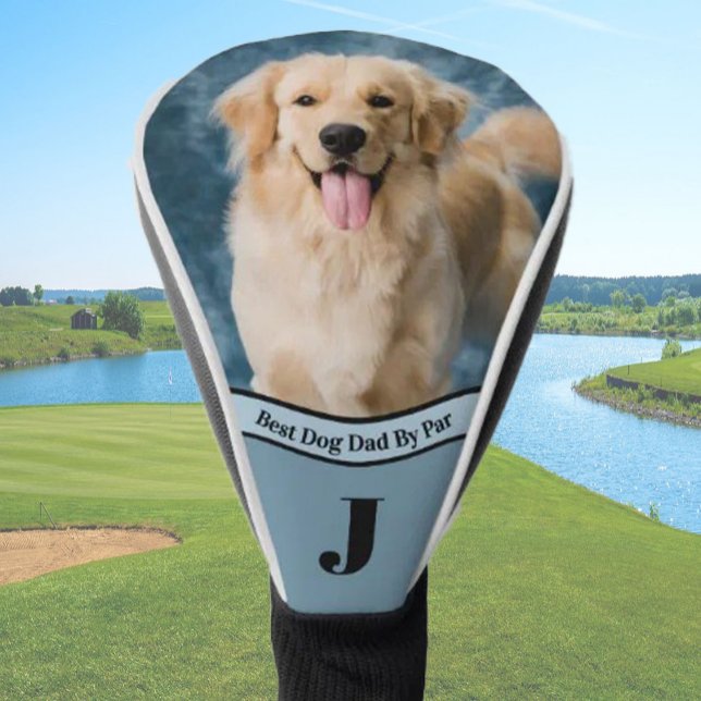 Best dog dad photo template golfer gift custom golf head cover (Creator Uploaded)