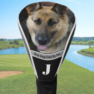 Best dog dad photo template golfer gift custom golf head cover