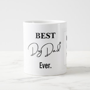 Best Dog Dad   Single Photo Handwritten Text  Large Coffee Mug