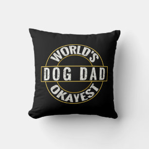 Best Dog Dad Throw Pillow