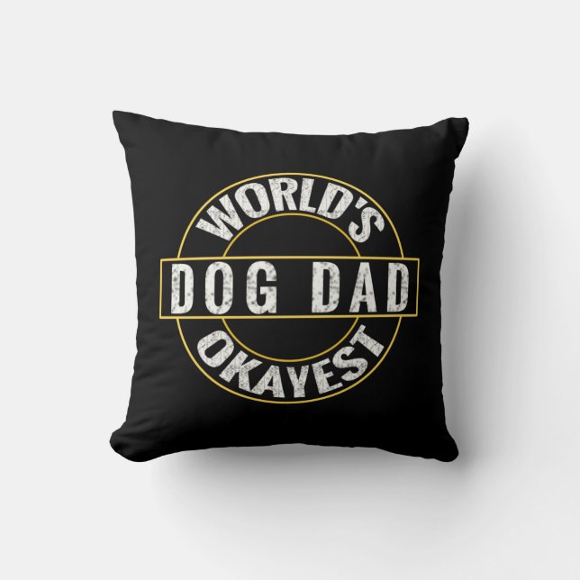Best Dog Dad Throw Pillow (Front)